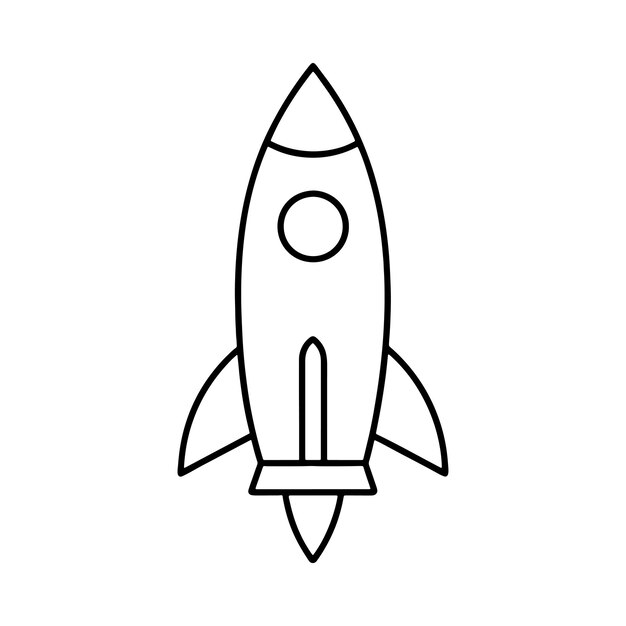 rocket line art vector illustratie silhouet ontwerp