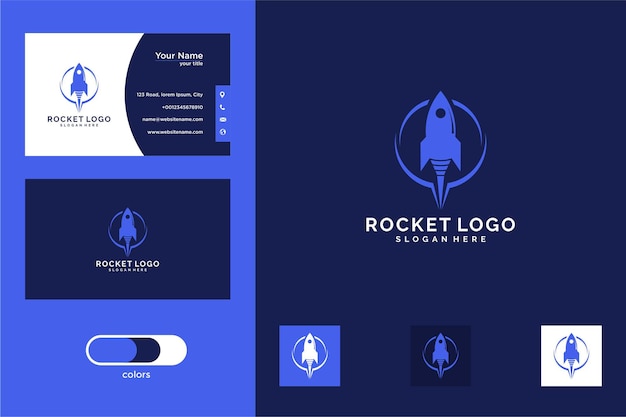 Дизайн логотипа ракеты и визитная карточка