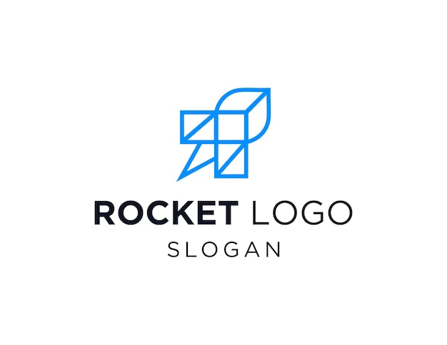 Rocket logo design created using the Corel Draw 2018 application with a white background