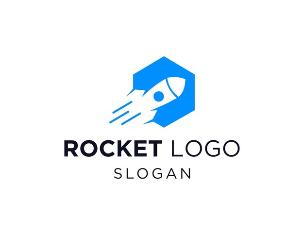 Rocket logo design created using the Corel Draw 2018 application with a white background