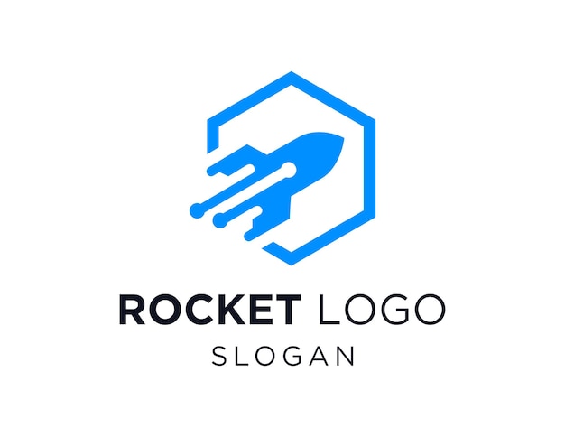 Rocket logo design created using the Corel Draw 2018 application with a white background