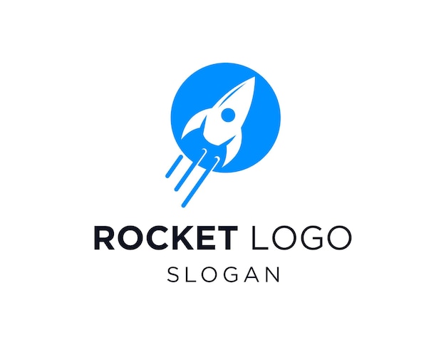 Rocket logo design created using the Corel Draw 2018 application with a white background