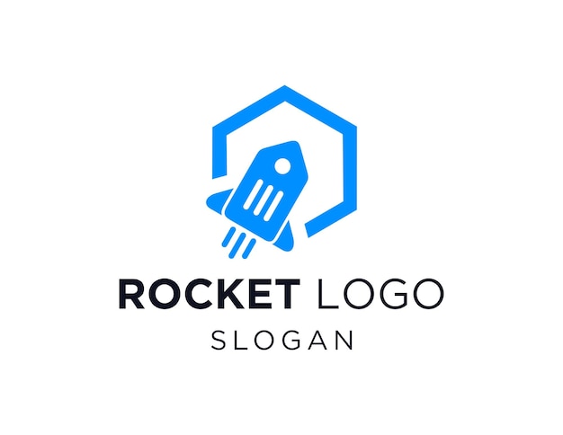 Rocket logo design created using the Corel Draw 2018 application with a white background