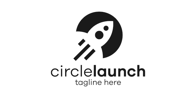 Иллюстрация вектора круга логотипа ракеты