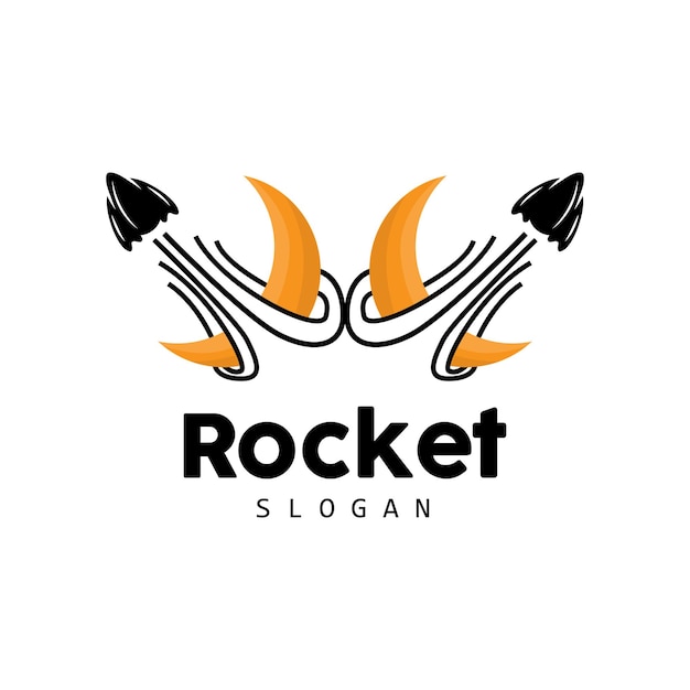 Rocket Logo Design ruimteverkenningsvoertuig