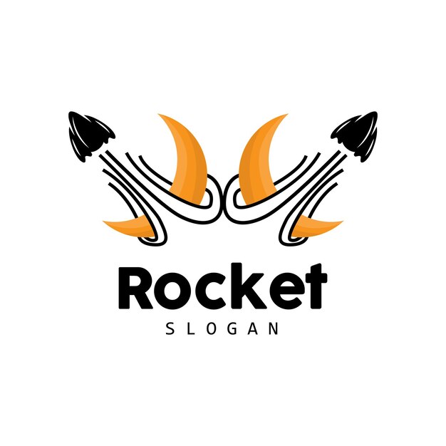 Veicolo di esplorazione spaziale rocket logo design