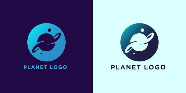 Rocket logo design template. rocket around the planet vector illustration