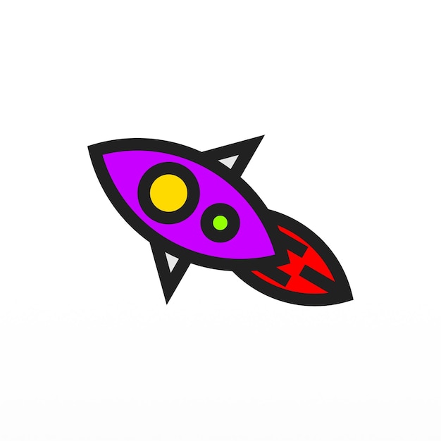 Rocket logo design template. Space ship logo concept. Space craft logo design concept template