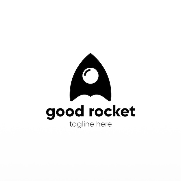 Modello di progettazione del logo del razzo. concetto del logo della nave spaziale. modello del concetto della progettazione del logo della navicella spaziale