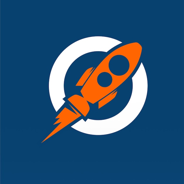 Rocket logo design vector space craft logo design concept