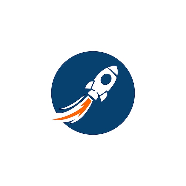 Rocket logo design vector space craft logo design concept