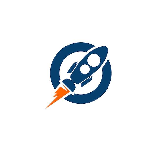 Rocket logo design vector space craft logo design concept