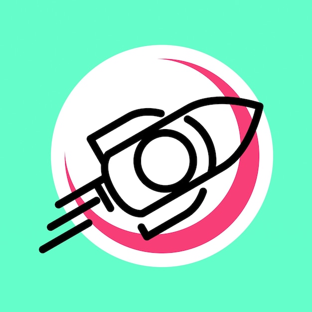 ロケットのロゴデザインベクトル宇宙船のロゴデザインコンセプト