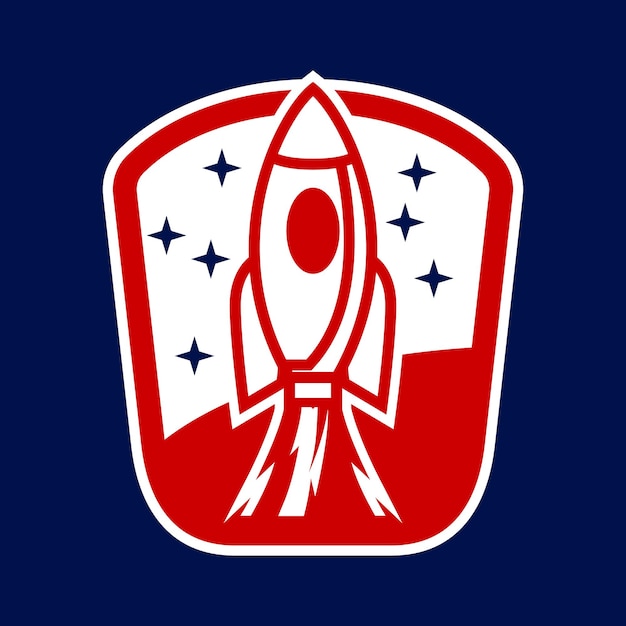 로켓 로고 디자인 벡터 우주 공예 로고 디자인 컨셉