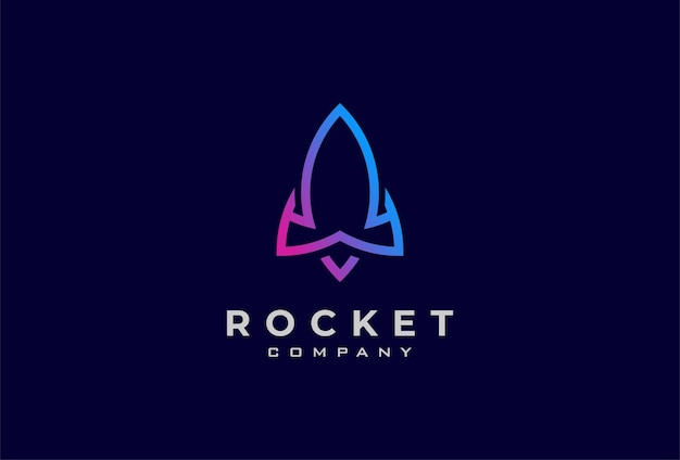 Rocket-logo met een blauw en roze kleurverloop