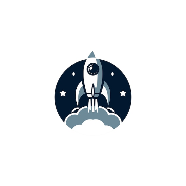 Rocket logo ontwerp sjabloon