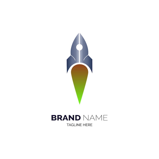 Вектор дизайна шаблона логотипа ракеты для бренда или компании и других