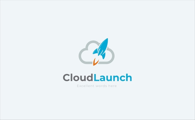 Rocket logo with cloud