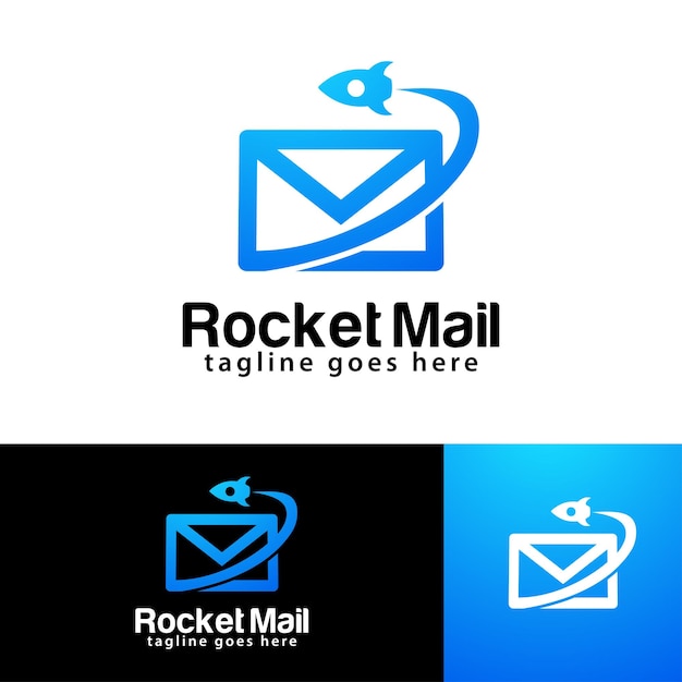 Modello di progettazione del logo di rocket mail