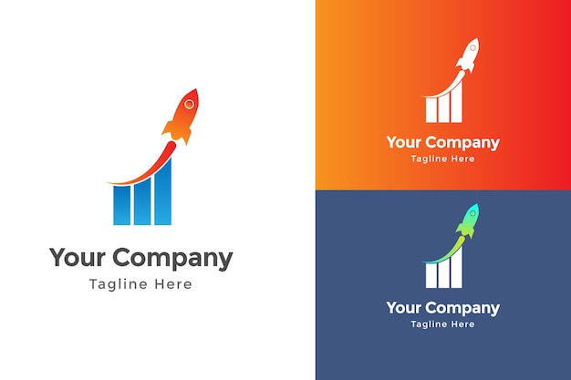 Rocket market logo business success logo template