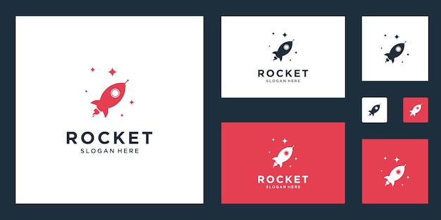 Vector rocket marketing abstract logo inspiration