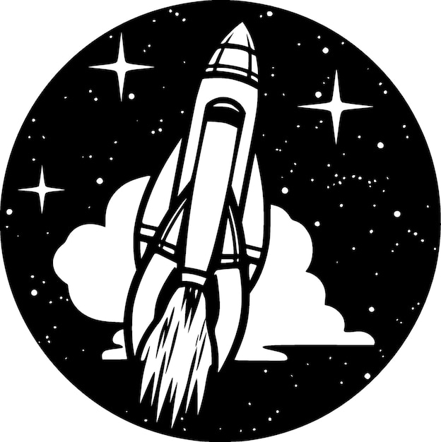 Rocket Minimalist and Flat Logo Vector illustration