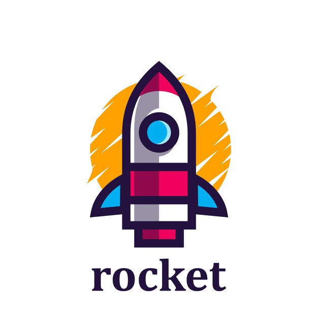 Vector rocket minimalist logo