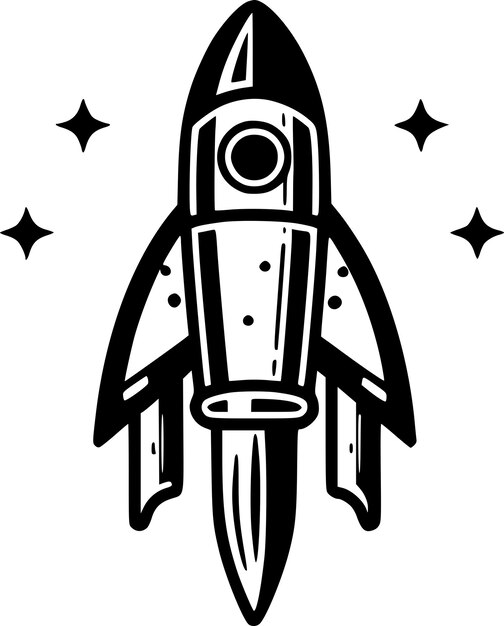 Rocket minimalist and simple silhouette vector illustration