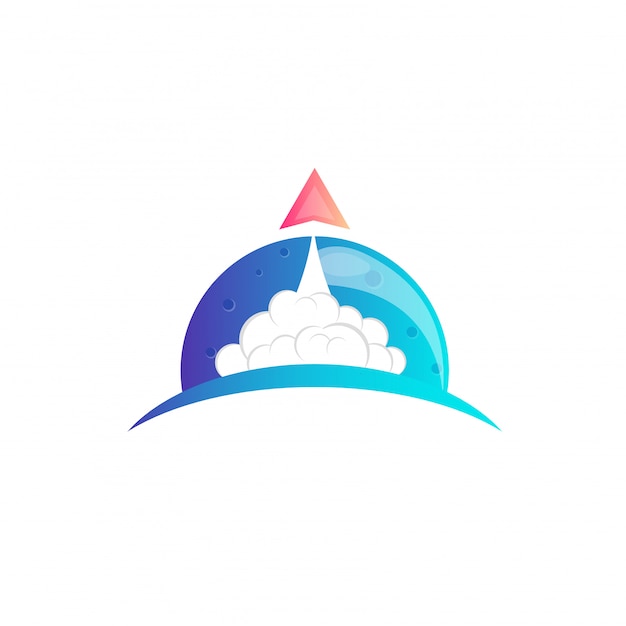 Дизайн логотипа ракета луна