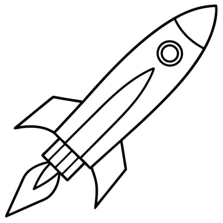 Вектор ракетный контур цветная книга страница линия искусства иллюстрация цифровой рисунок