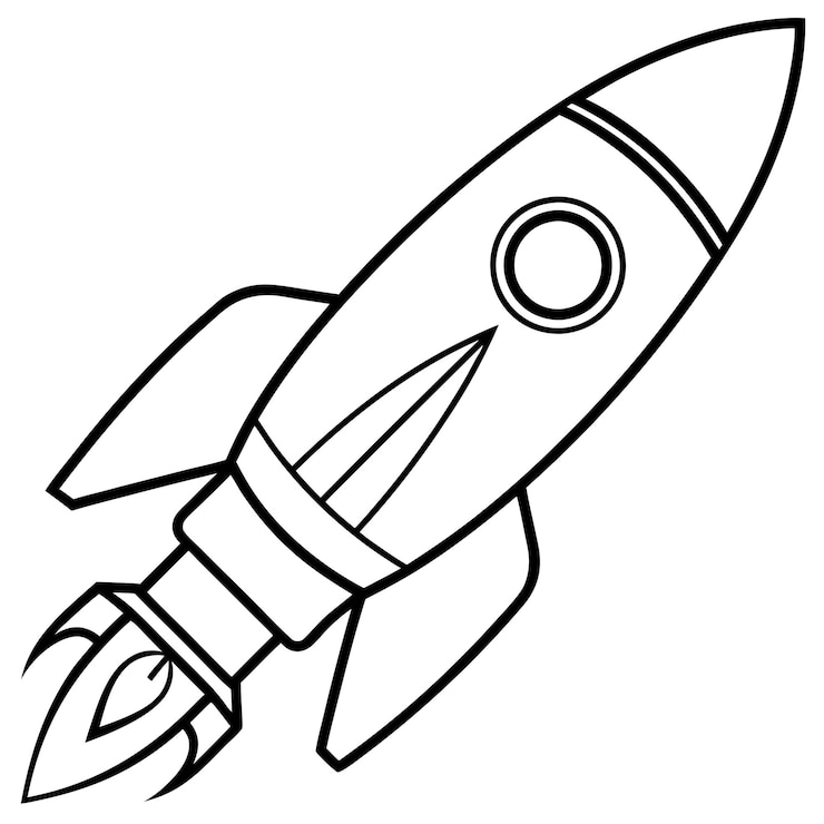 Вектор ракетный контур цветная книга страница линия искусства иллюстрация цифровой рисунок