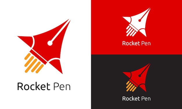 Rocket pen logo dit logo kan worden gebruikt voor uw bedrijf of kan worden gebruikt voor een kantoorboekhandel