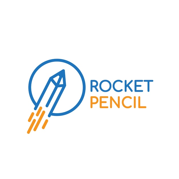 Rocket Pencil Logo Template