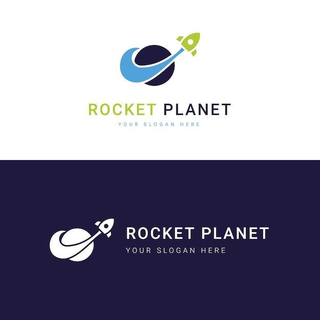 Rocket Planet logo template Perfect logo for businesses related to the space industry Space Vector Illustration