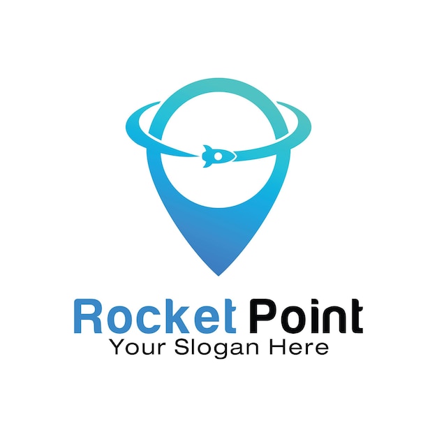 Modello di progettazione del logo rocket point