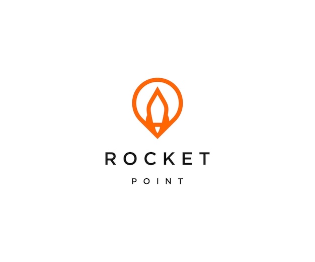 Rocket point logo icon design template