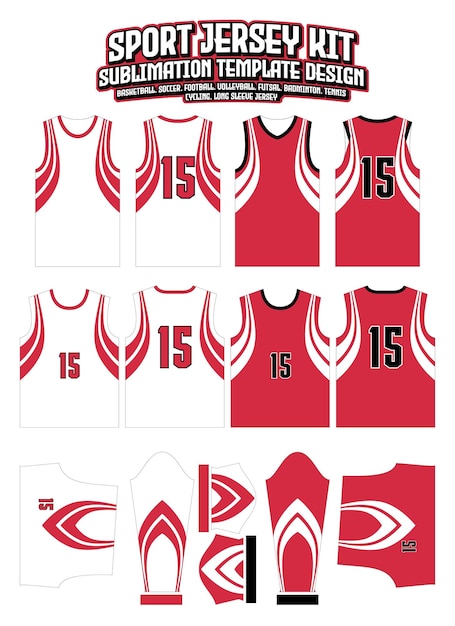 Rocket Red Jersey Design Sportswear Pattern Template