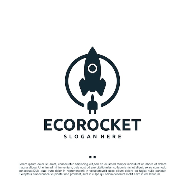 Vector rocket , save energy ,logo design template