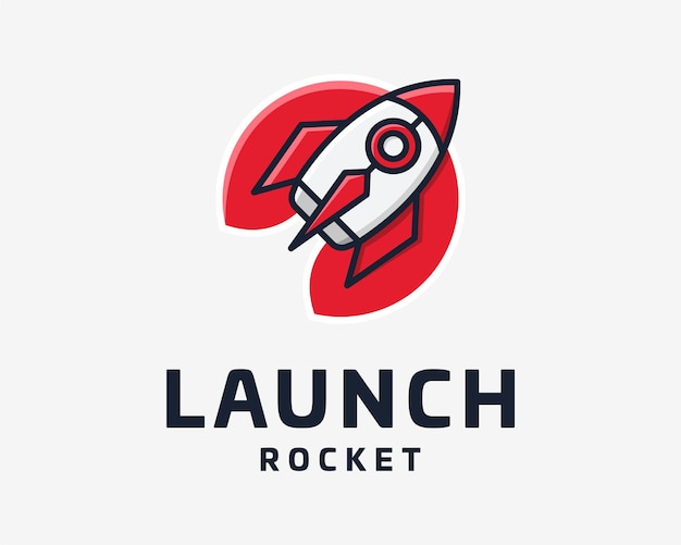 Vector rocket ship shuttle spaceship launch booster boost takeoff startup future modern vector logo design