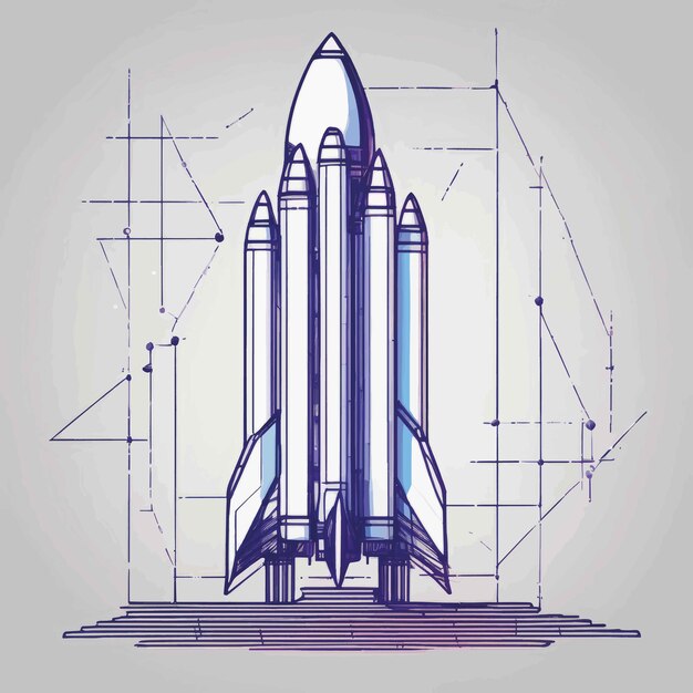 Вектор Ракетный корабль вектор проволочный каркас ракеты корабля векторный проволочной каркас абстрактный творческий космическая ракета с wh