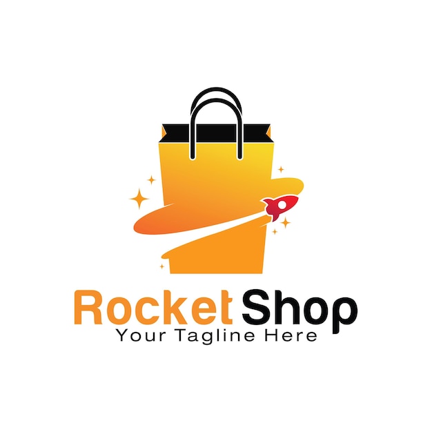 Rocket Shop logo design template