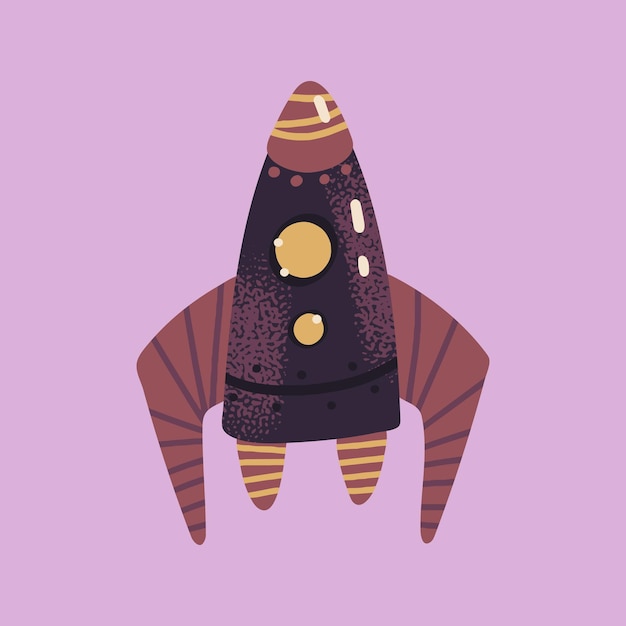 Vector rocket for space flight in hand draw style. vector illustration for posters, prints and cards