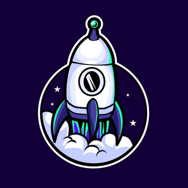 rocket space mascot logo design
