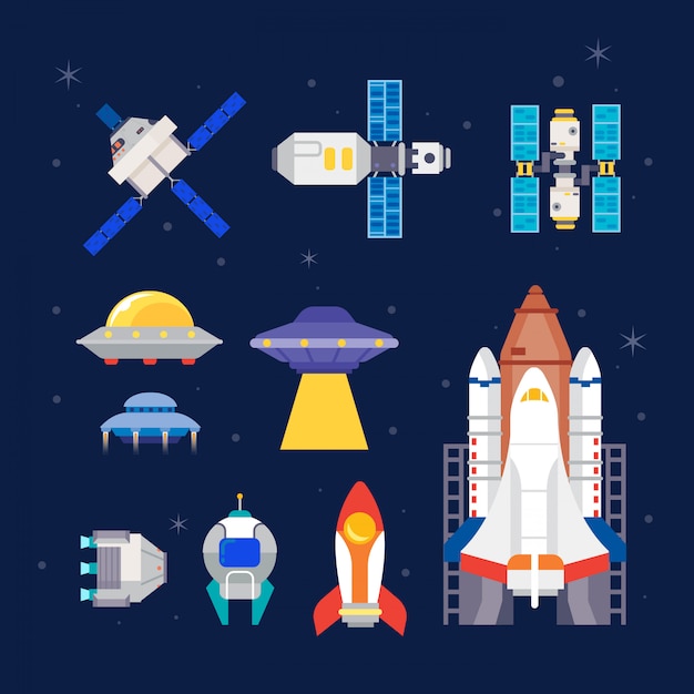 Vector rocket and space ships