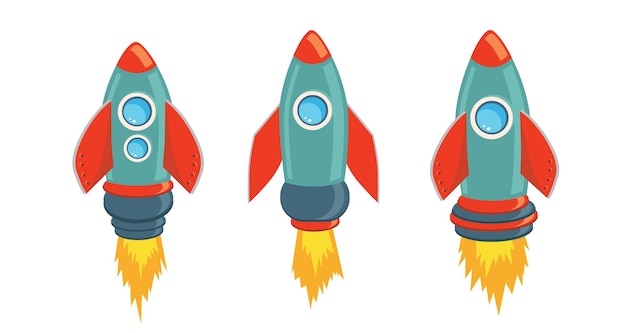 Rocket spaceship isolated vector illustration