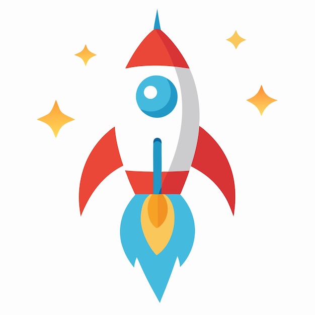 Rocket spaceship launch vector illustration