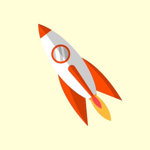 Rocket start up launcher on white background