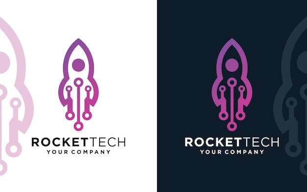 Rocket Tech Logo Vector logo sjabloon vector logo met eenvoudig en kleurrijk concept