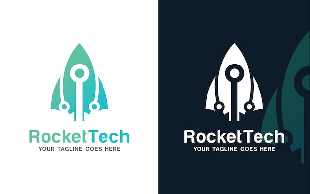 Rocket Tech Logo Vector logo template vector logo with simple and colorful concept