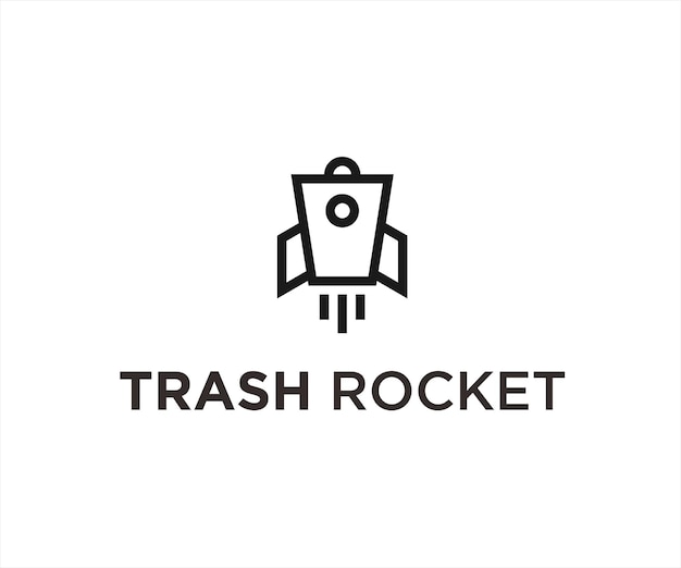 rocket trash logo or rocket icon